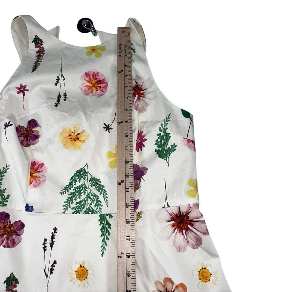 Talbots Petite Sateen Fit & Flare Dress Floral Meadow Halter Sleeveless 12P - Picture 9 of 16